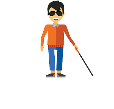 Blind Person Blind Man Clipart (605x383)