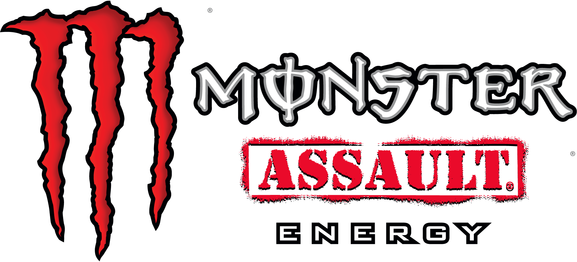 Monster Energy Logo Pattern - Monster Energy Red Png (2001x910)