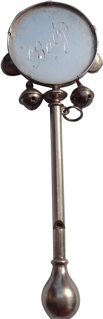 Victorian Baby Rattle Antique Sterling Silver Vintage - Antique Baby Rattle Logo (1023x1023)