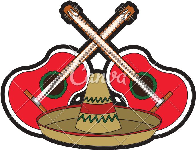 Guitar And Mexican Hat Design - Guitar And Mexican Hat Design (800x800)