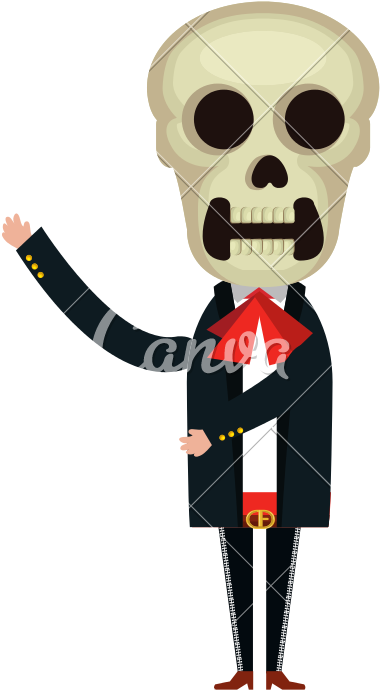 Mexican Mariachi Skull Character Vector Icon Illustration - Vector Graphics (800x800)