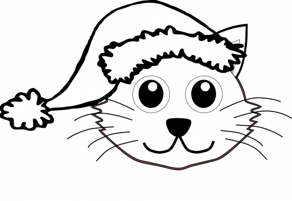 66 Admirable Stocks Of Santa Claus Hats Coloring Pages - Christmas Cat Svg Free (600x414)