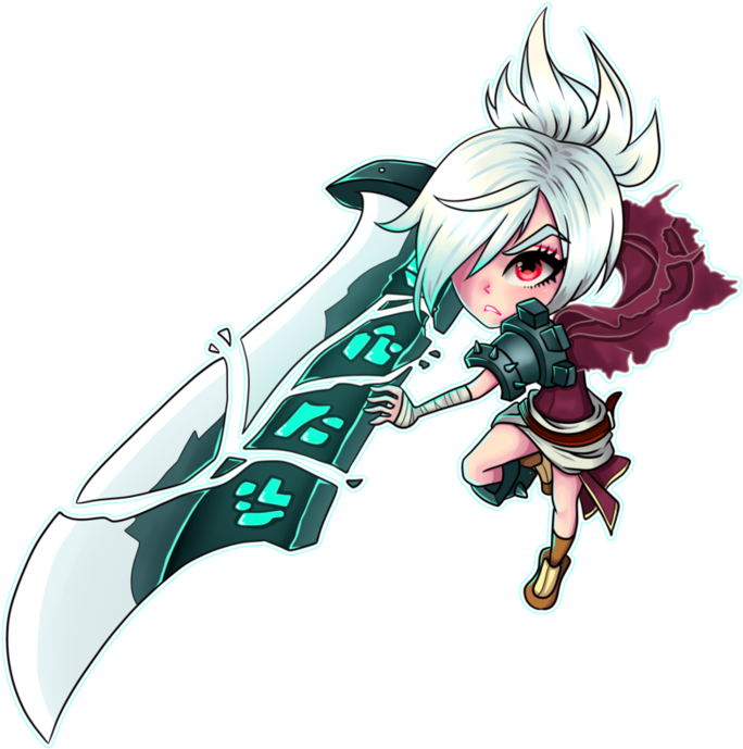 Riven League Of Legends - Riven Chibi (892x895)