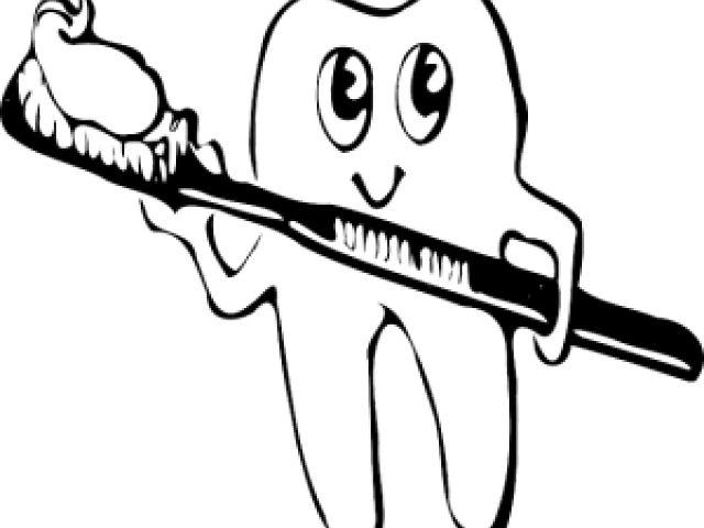 Toothbrush Clipart Dental Problem - Brush Teeth Clipart Black And White (640x480)