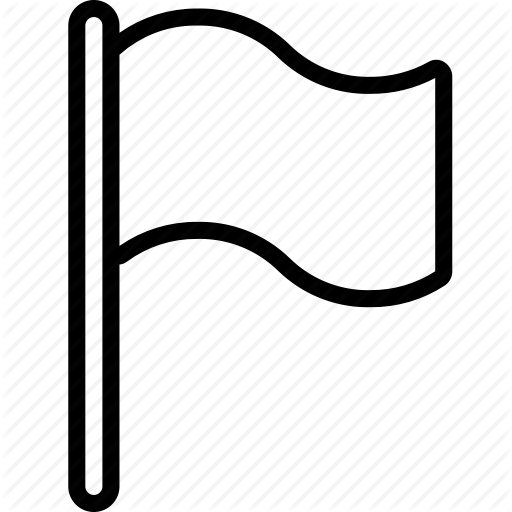 Flag Outline - Flag On Pole Outline (512x512)