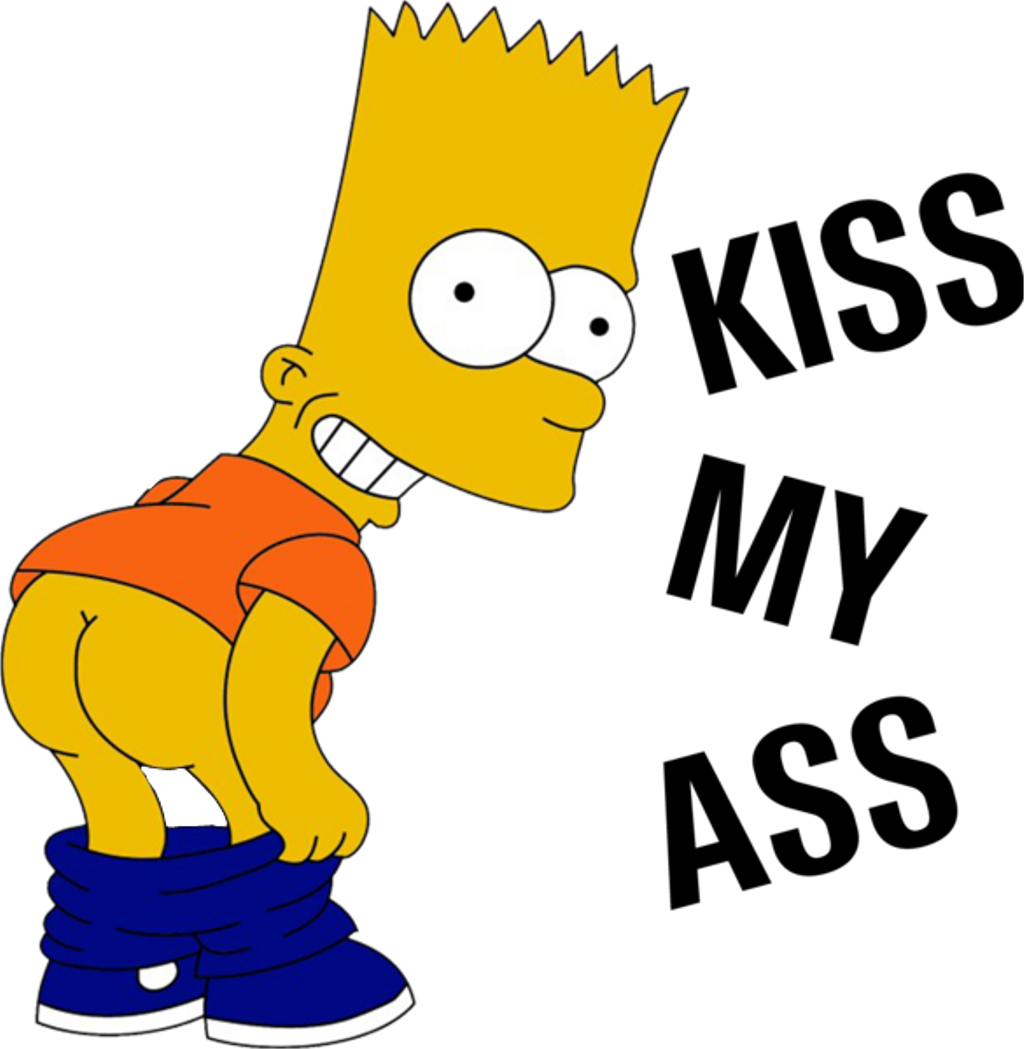Simpsonsbart Sticker - Bart Simpson Kiss My Ass.