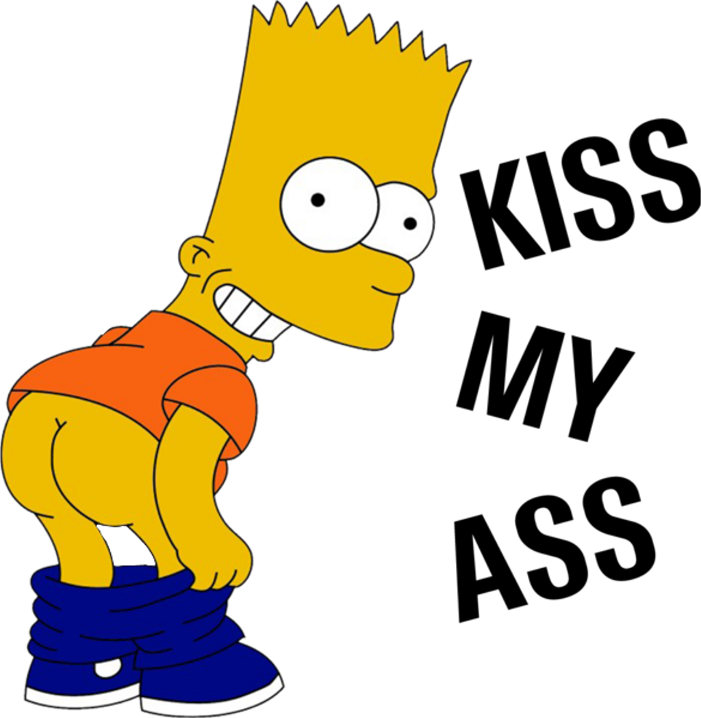 Simpsonsbart Sticker - Bart Simpson Kiss My Ass (1024x1049)