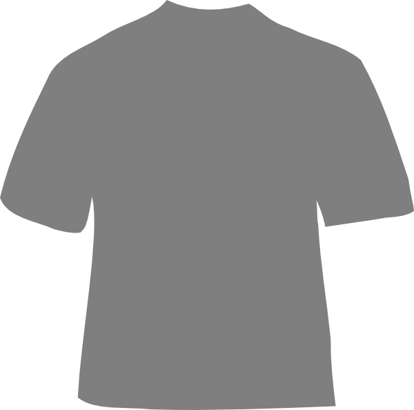 Grey Clip Art At Clker Com Vector Ⓒ - Black T Shirt (600x594)