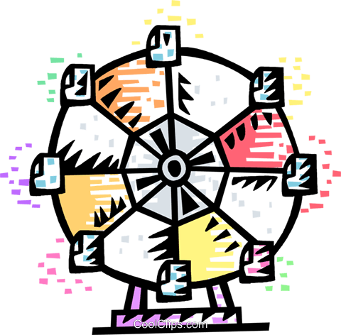 Ferris Wheels Royalty Free Vector Clip Art Illustration - Ferris Wheels Royalty Free Vector Clip Art Illustration (480x472)