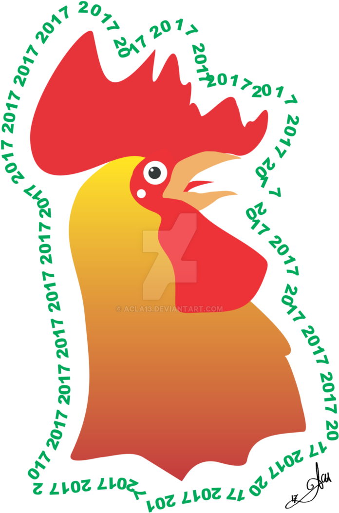 Rooster Clipart 2017 Year - Cartoon (733x1090)