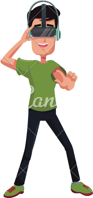 Young Man Using A Vr Headset - Young Man Using A Vr Headset (800x800)