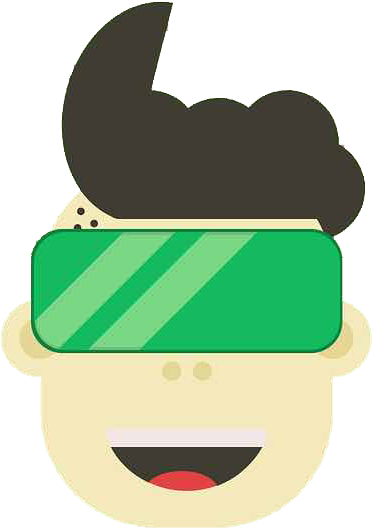 Cartoon Graphic Of Someone Using A Virtual Reality - Emblem (960x560)