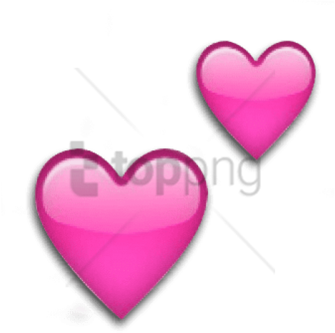 Two Love Heart Emoji Png Image With Transparent Background - 2 Pink Heart Emojis (480x499)