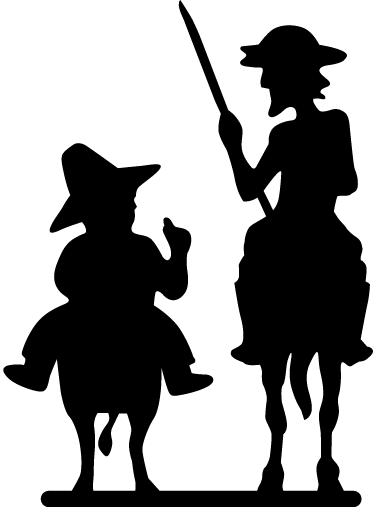 1 - 2 - - Silueta De Sancho Panza Y Don Quijote (374x507)