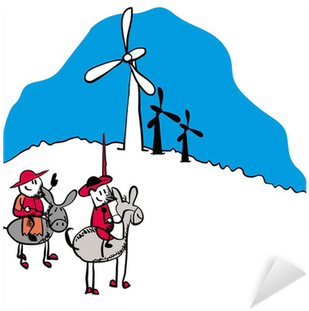 Sticker Don Quijote Vecteur Illustration Cartoon Comique - 531 4 Fotos 1 Palabra (400x400)