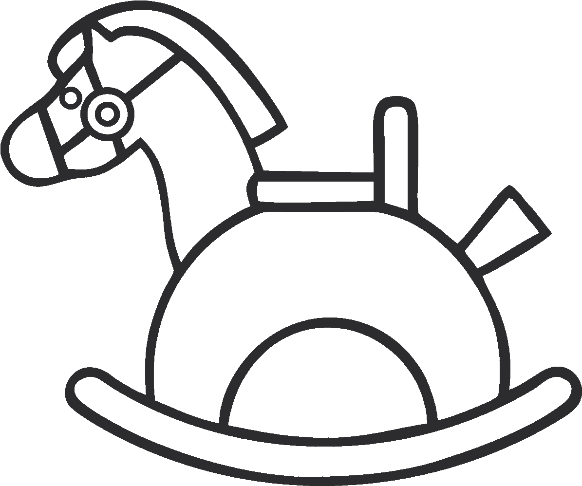 Sticker Cheval En Bois Artistique Ambiance Sticker - Line Art (1200x1200)