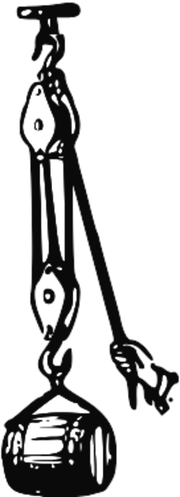 Pulley Clipart - 375×1024 - Block And Tackle Pulley System (256x706)