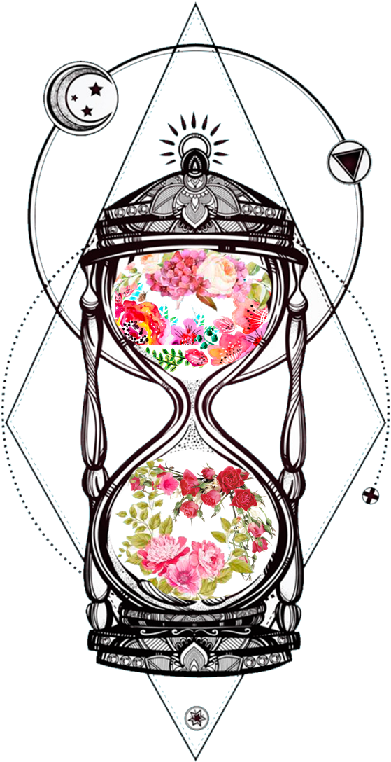 El Reloj De Flores - Sablier Tatouage Homme Avant Bras (749x1125)