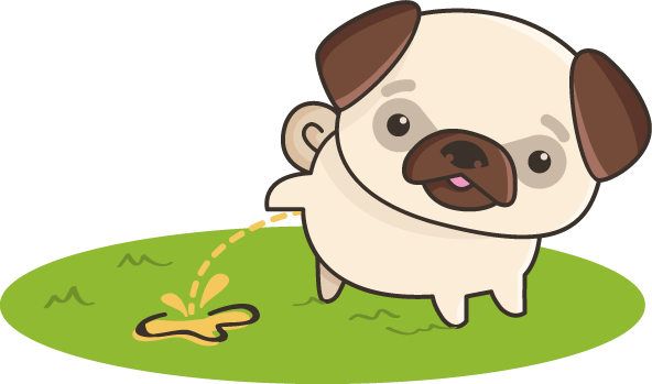 Pipí De Perro En Césped Artificial - Perrito Haciendo Pipi Png (592x349)