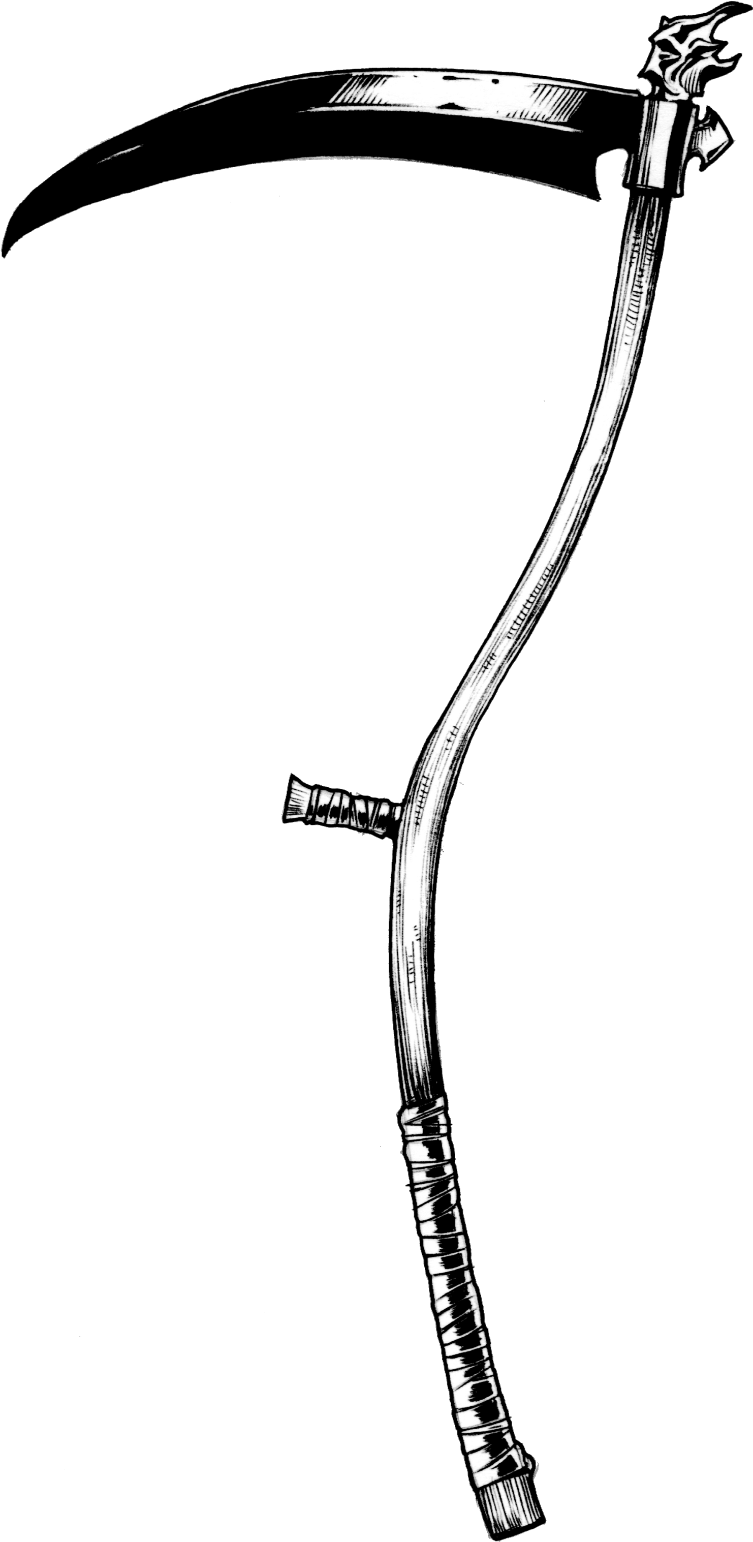 Drawn Scythe Wolf - Reaper Scythe (1702x3309)