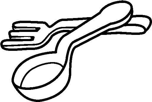 Drawn Fork Colouring - Cuchara Y Tenedor Para Colorear (600x470)
