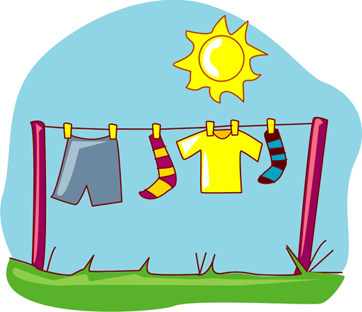 Spreading Wet Clothes On A Clothesline For Drying - Air Dry Clothes Clip Art (521x450)