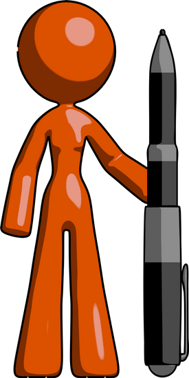 Orange Design Mascot Woman - Orange Design Mascot Woman (275x550)