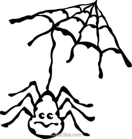 Spinne Und Web Vektor Clipart Bild - Illustration (453x480)