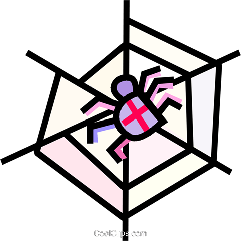 Spinne Im Netz Vektor Clipart Bild - Simple Spider Web Clipart (480x480)
