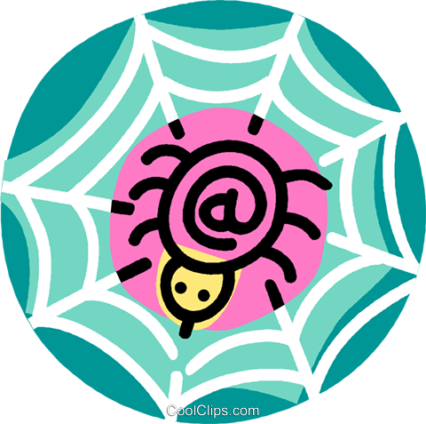 Internet Spinne Im Netz Vektor Clipart Bild - Circle (480x477)