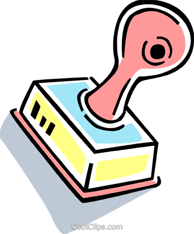 Rubber Stamps Royalty Free Vector Clip Art Illustration - Stempel Clipart (397x480)
