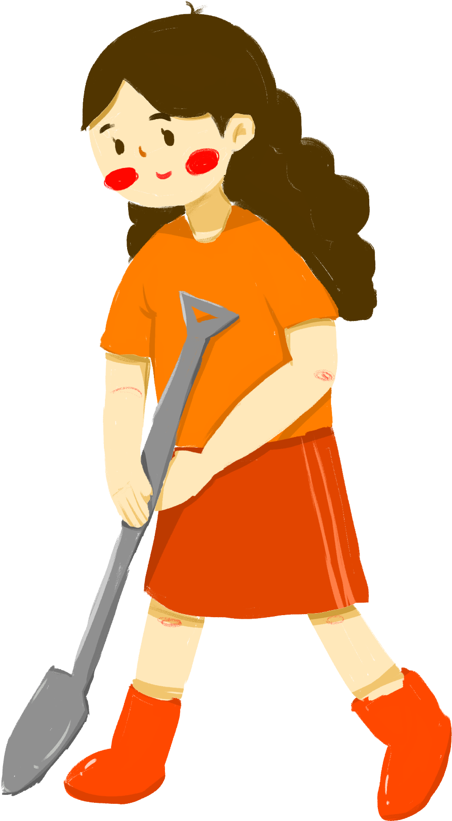 Dessinés À La Main Dessin Animé Pelle Plantation Png - Drawing (2000x2000)