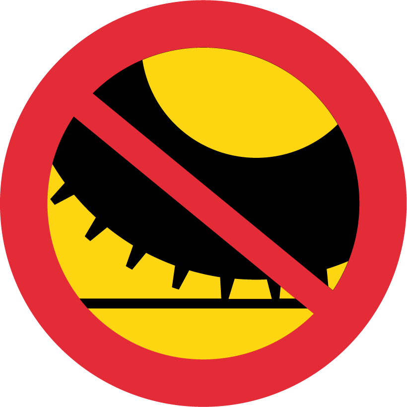 Nu Kommer Fyra Nya Vägmärken - No Tires Sign (820x820)