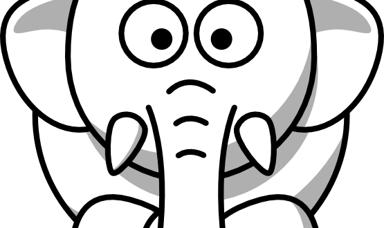 Black And White Clip - Baby Animal Clipart Black And White (555x330)