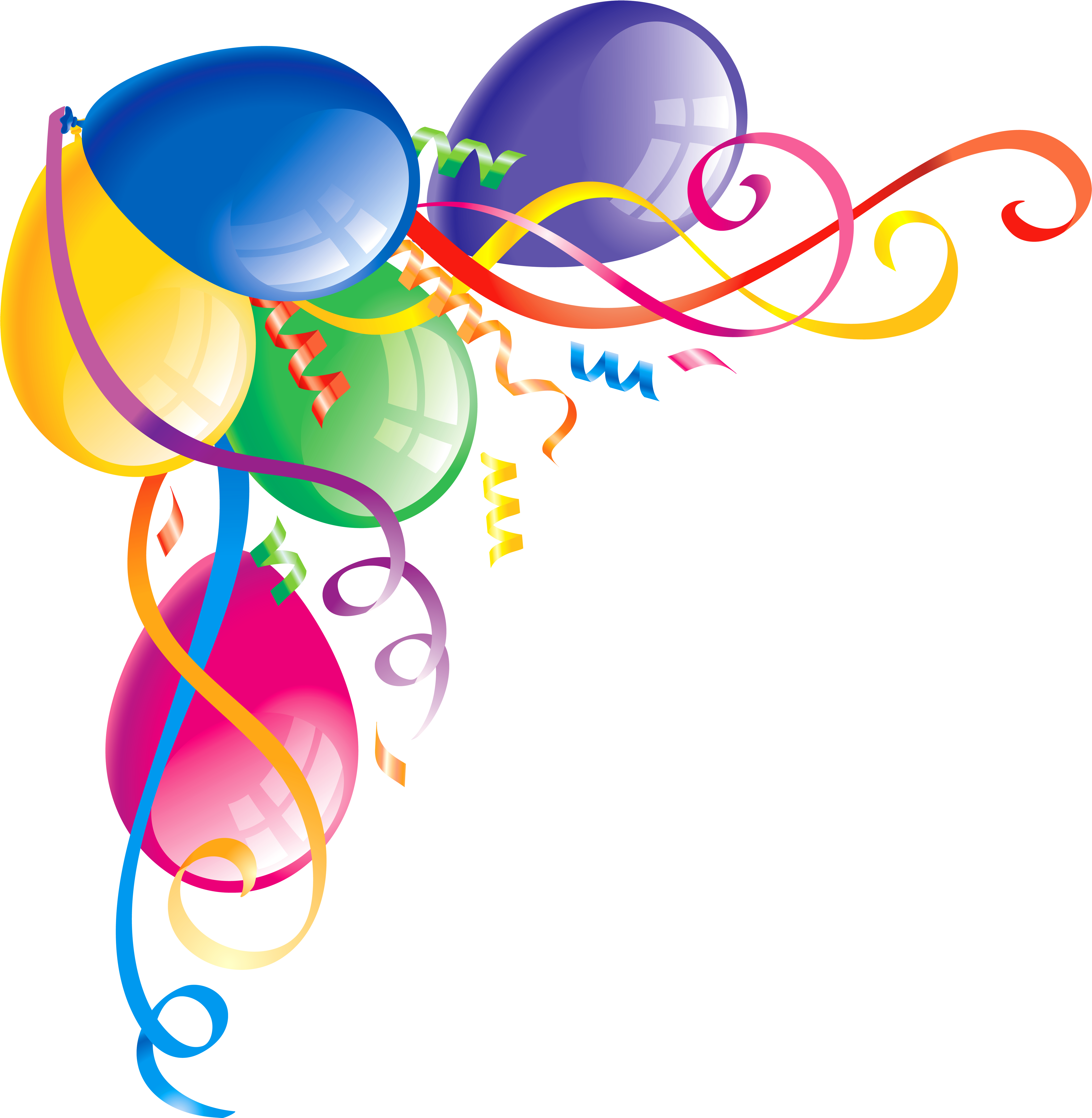 Balloonflourishupperleft - Corner Birthday Balloons Png (5500x5631)
