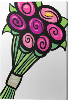 Tableau Sur Toile Fleurs De Clip Art Cartoon Illustration - Cartoon Animated Flower Bouquet (400x400)