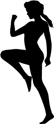 Todo Esfuerzo Requiere Entrenamiento - Mujer Haciendo Ejercicio Silueta (373x400)