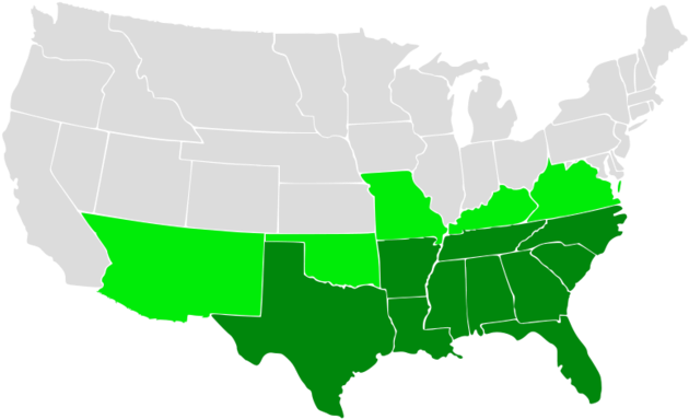 Withdrawal Of Southern Congressmen - White Castle Location Map (640x393)