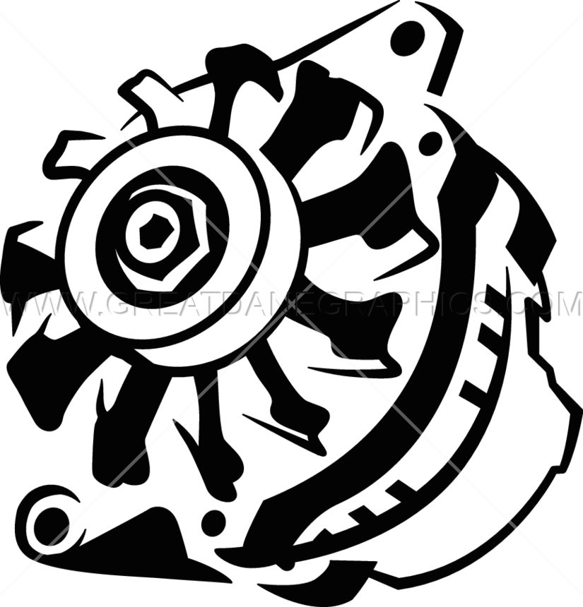 Battery & Alternator - Car Alternator Clip Art (825x860)