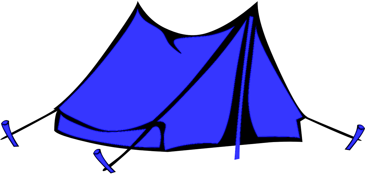 Camping Hiking - Black Tent Clipart (1280x640)