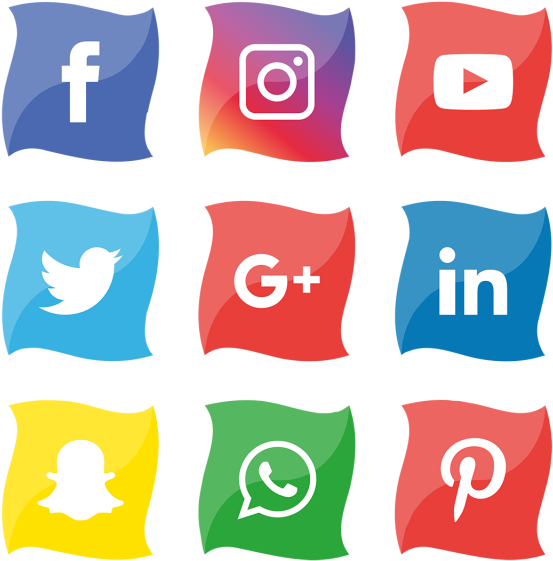 Social Media Icons Set - Illustrator Social Media Vector (640x640)