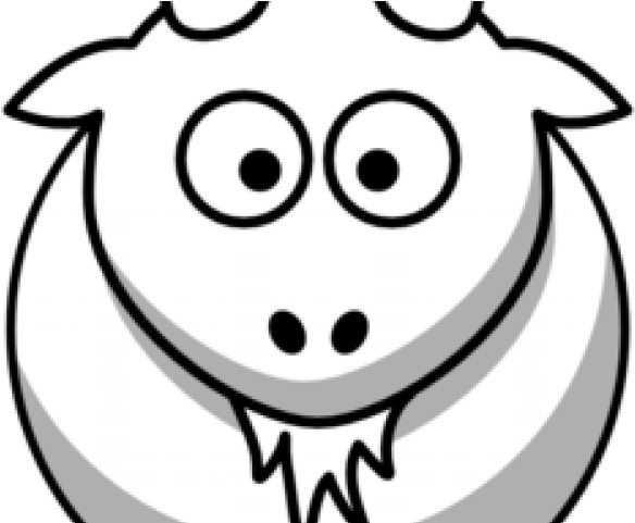 Goat Clipart Face - Clipart Black And White Cute Goat (640x480)