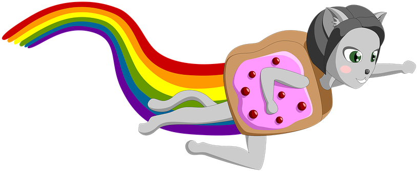 Memes, Cat, Rainbow, Anthropomorphic - Pixabay Memes (836x340)