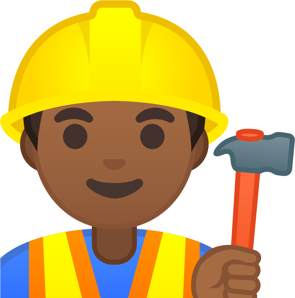 Man Construction Worker Medium Dark Skin Tone Icon - Female Construction Worker Emoji (1024x1024)