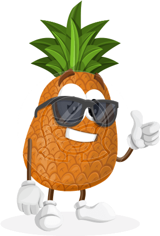 Cute Pineapple Cartoon Vector Character Aka Sweetson - Cute Pineapple Cartoon Vector Character Aka Sweetson (457x464)
