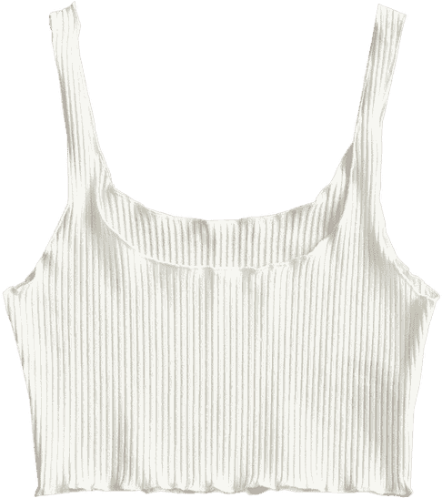 Ribbed Fitted Crop Tank Top White - Ribbed Fitted Crop Tank Top White (525x700)