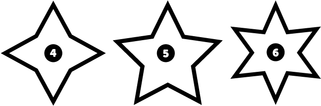 Reglaur Stars With 4, 5 And 6 Points - Reglaur Stars With 4, 5 And 6 Points (662x221)