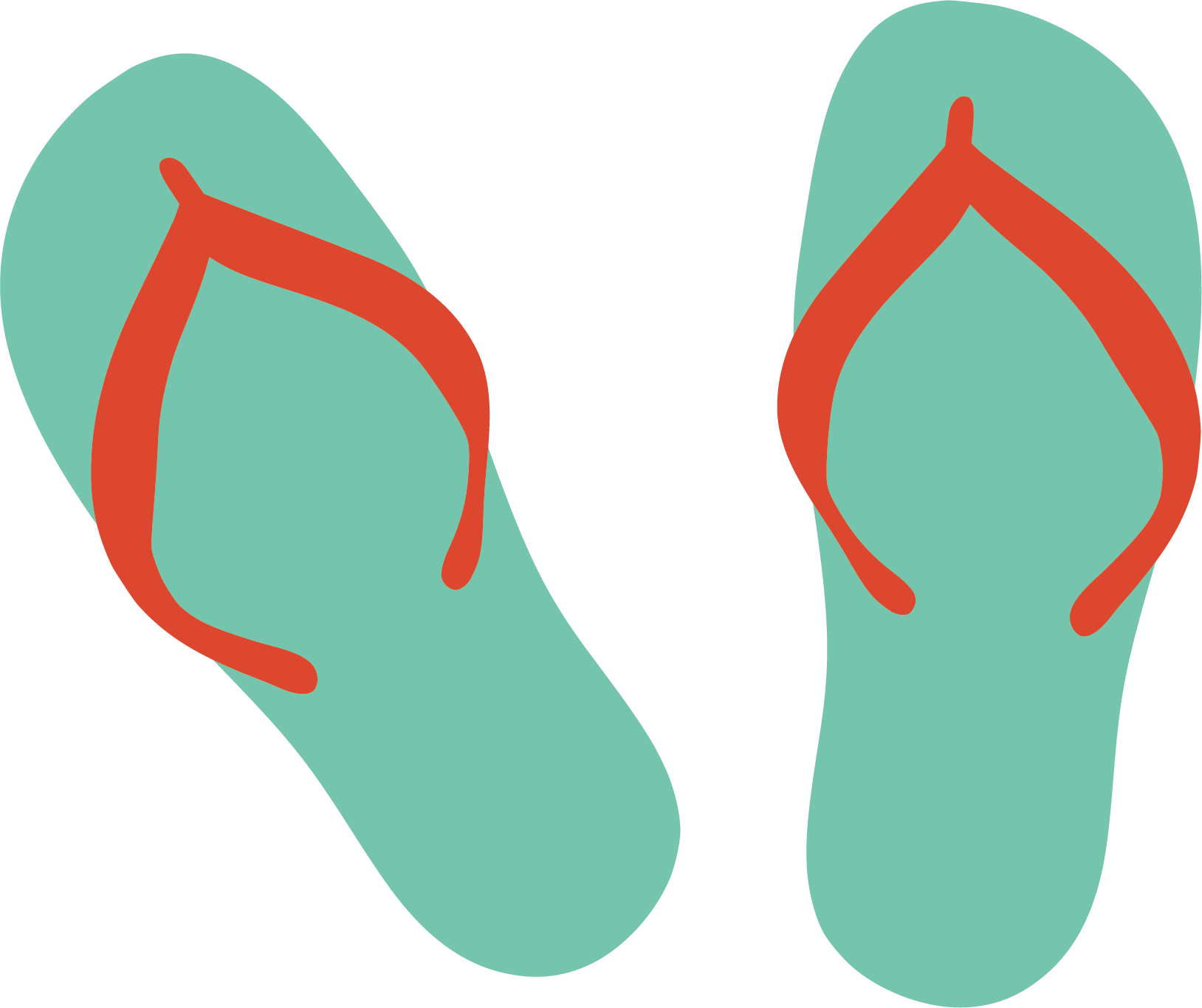 Flip-flops Slipper Sandal Cartoon Clip Art - Flip Flops Clip Art (1628x1366)
