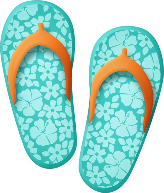 Flipflops3 - Transparent Pool Party Clipart (683x800)