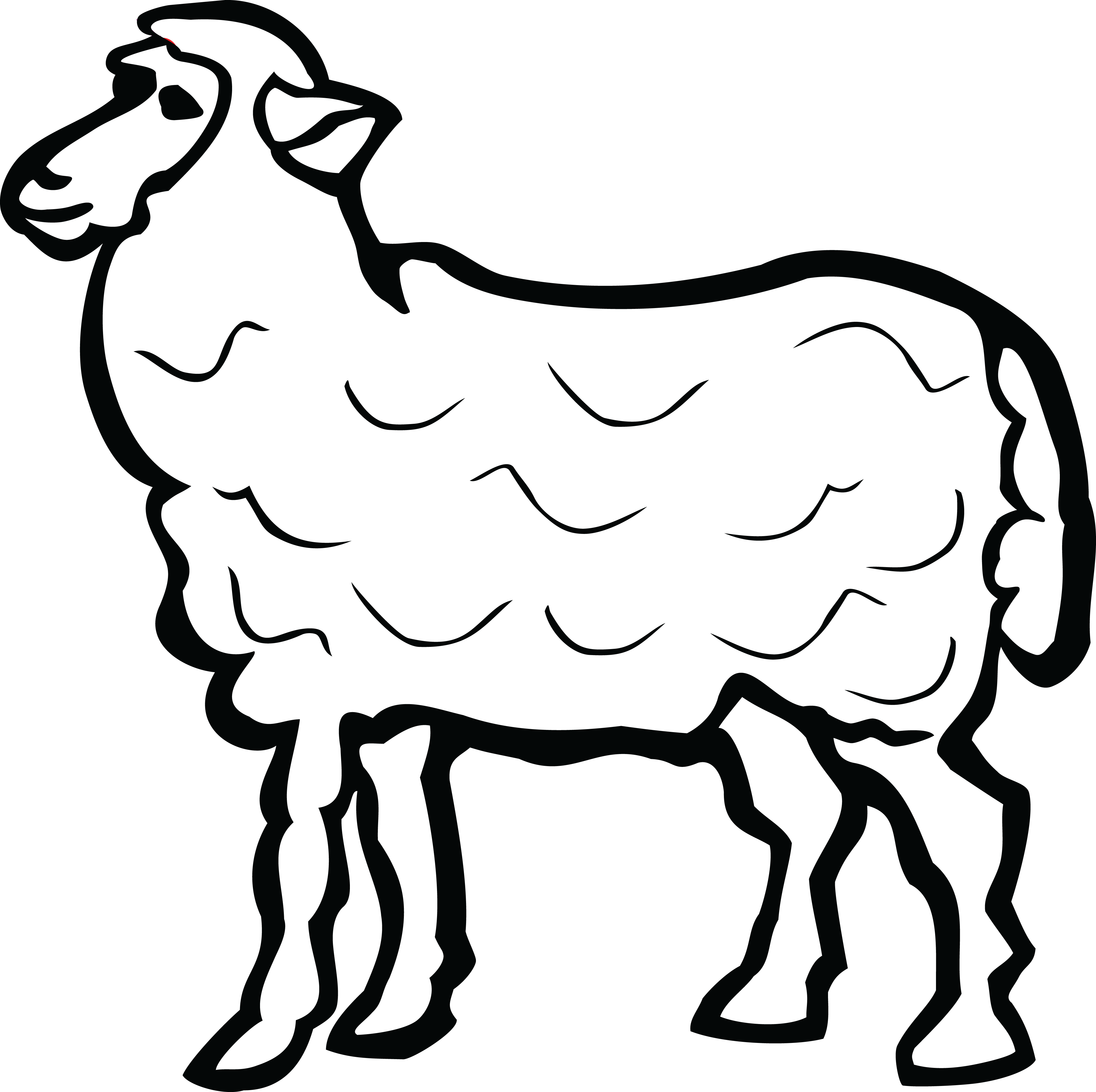 Free Clipart Of A Lamb - Sheep Black And White Clipart Jpeg.